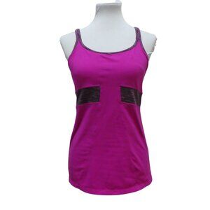 Athleta Prasada Pink Racerback Shelf Bra Athletic Exercise Tank Top Womens Med